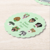 St patricksドッグ顔パターン ペーパーコースター (アングル)