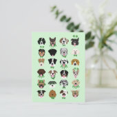 St patricksドッグ顔パターン ポストカード (スタンド正面)