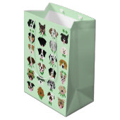 St patricksドッグ顔パターン ミディアムペーパーバッグ (裏面アングル)