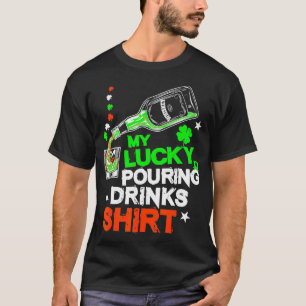 St patricksバーテンダーラッキー注ぎ飲み物バーテンダー tシャツ