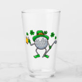 St patricksパパゴルフゴルフGolfing Leprechaunアイリッシュビール タンブラーグラス (正面)