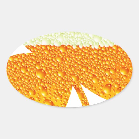 st patricksビアクローバー 楕円形シール (正面)