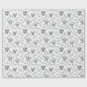 St patricksブラック&ホワイトアイリッシュシュガースカル ラッピングペーパー (フラット)