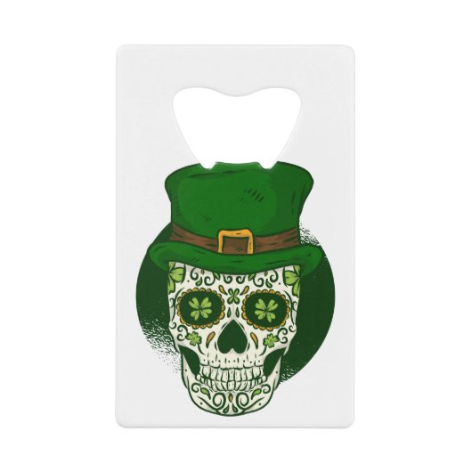 st patricksメキシコ砂糖スカル クレジットカード栓抜き (正面)
