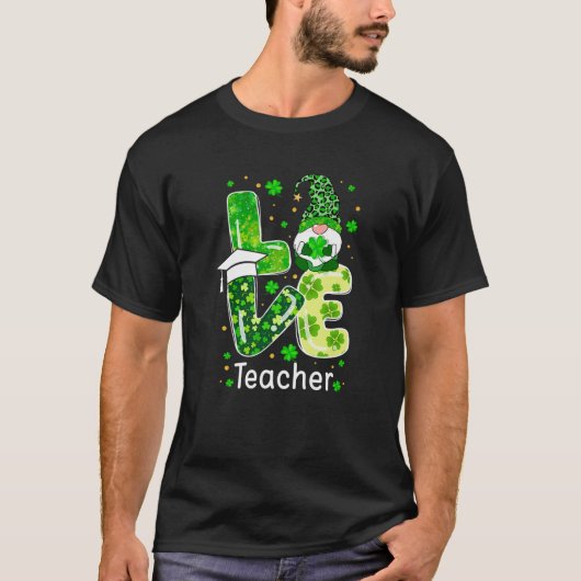 St patricksラッキーおもしろい先生格言レオパードグリー tシャツ (正面)