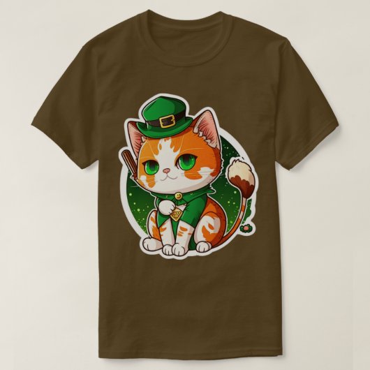 St patricksラッキーキャット tシャツ (デザイン正面)