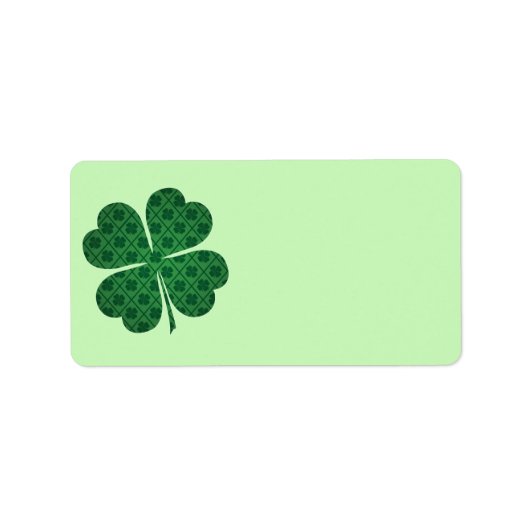 St patricksラッキーフォーリーフグリーンクローバーパターン ラベル (正面)