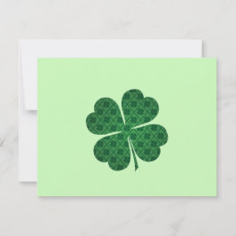 st patricksラッキーフォーリーフグリーンクローバーフラットカード