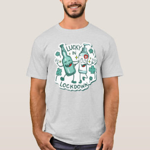 st patricksラッキーロックダウンハンドサニタイザー tシャツ