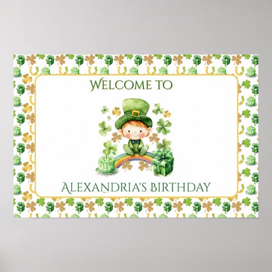 St patricksラッキーワンファースト誕生日へようこそ ポスター (正面)