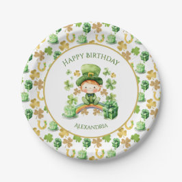 St patricksラッキーワンファースト誕生日紙プレート ペーパープレート