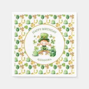 St patricksラッキーワンファースト誕生日 スタンダードカクテルナプキン