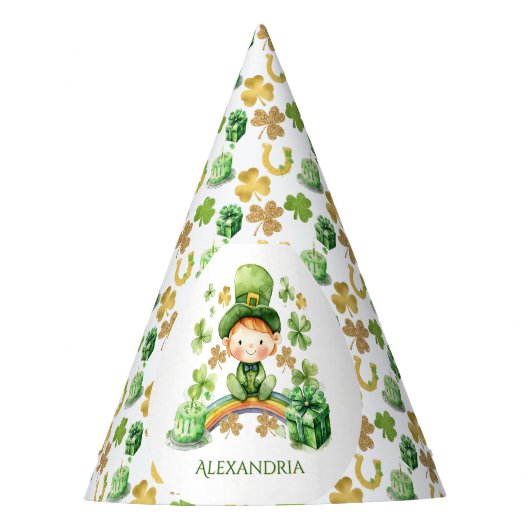 St patricksラッキーワンファースト誕生日 パーティーハット (正面)