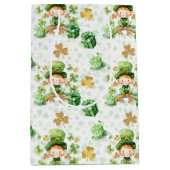 St patricksラッキーワンファースト誕生日 ミディアムペーパーバッグ (正面)