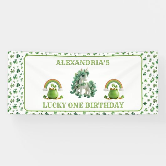 St patricksラッキーワンユニコーンバナー 横断幕 (横)