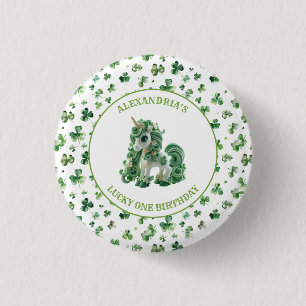 St patricksラッキーワンユニコーンボタン 缶バッジ