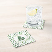 St patricksラッキーワンユニコーン紙コースター スクエアペーパーコースター (インサイチュ)