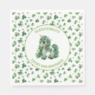 St patricksラッキーワンユニコーン紙ナプキンス スタンダードランチョンナプキン