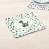 St patricksラッキーワン恐竜紙コースター スクエアペーパーコースター (アングル)