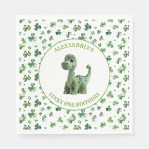 St patricksラッキー1恐竜ペーパーナプキン スタンダードランチョンナプキン