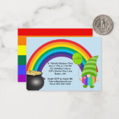 St patricksレインボーグノーミーLGBT招待状スモールカード ノートカード (正面/裏面インサイチュ)