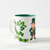 St patricksレプレショーンバタフライラッキーシャームロック ツートーンマグカップ (正面左)