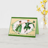 St. Patricksヴィンテージグリーティングカード – Coule dancin カード (黄色い花)