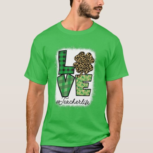 St patricks先生メッシーバンヒョウ漂白イリ tシャツ (正面)