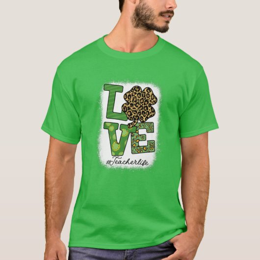 St patricks先生メッシーバンヒョウ漂白イリ tシャツ (正面)