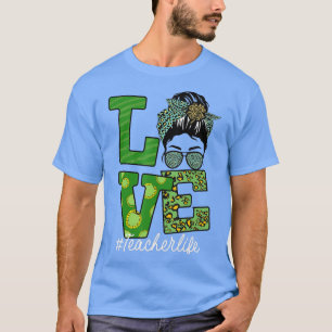 St patricks先生メッシーブンラブレオパードシャムロック tシャツ