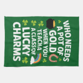 St patricks先生ラッキーチャームクローバーアイリッシュ キッチンタオル (横)