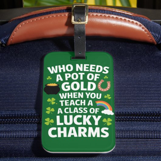 St patricks先生ラッキーチャームクローバーアイリッシュ ラゲッジタグ (正面インサイチュ2)