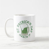 st patricks動揺してグリーンビール コーヒーマグカップ (左)