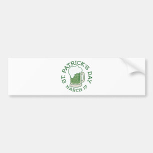 st patricks動揺してグリーンビール バンパーステッカー