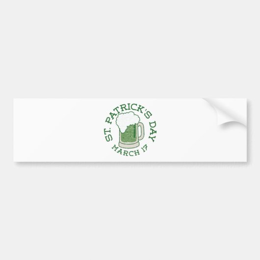 st patricks動揺してグリーンビール バンパーステッカー (正面)