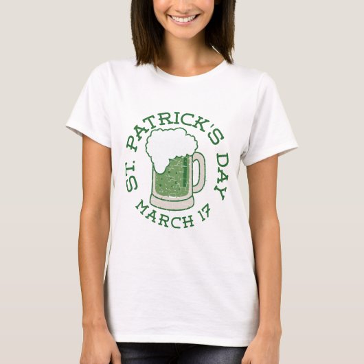 st patricks動揺してグリーンビール tシャツ (正面)