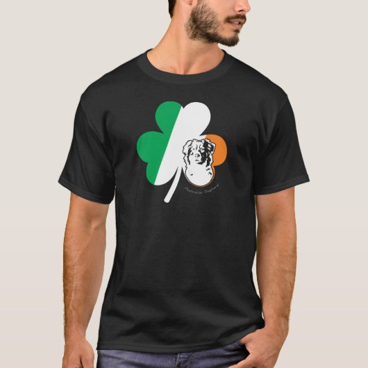 St. Patricks日のオーストラリアの羊飼い犬のシャムロック Tシャツ (正面)