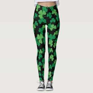 St. Patricks日のクローバーパターン レギンス