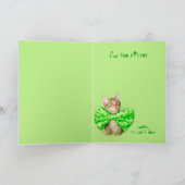 St. Patricks日の子ネコのキス カード (内部)
