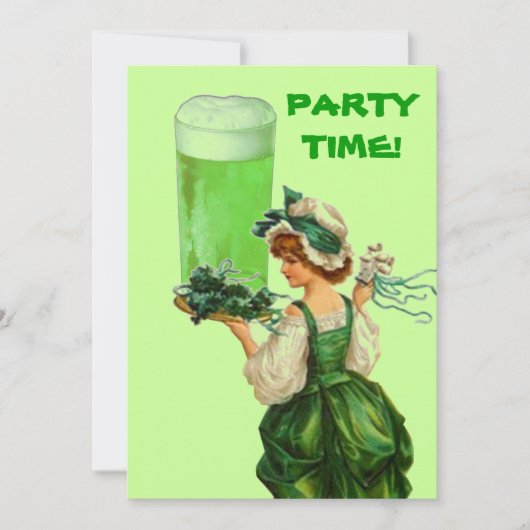 St. Patricks日の緑ビールパーティの招待状 招待状 (正面)