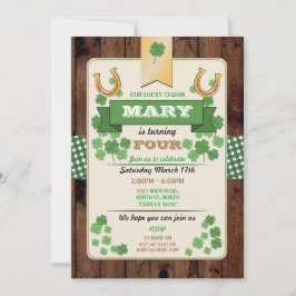 St. Patricks日の誕生会の招待年齢第4 招待状