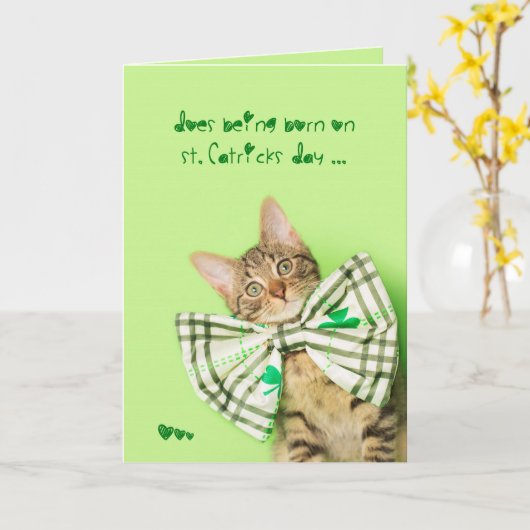 St. Patricks日の誕生日 カード (黄色い花)