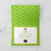 St patricks男の子の赤ちゃんシャワー サンキューカード (内部)
