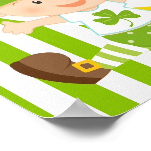 St patricks男の子の赤ちゃんシャワー ポスター (角)