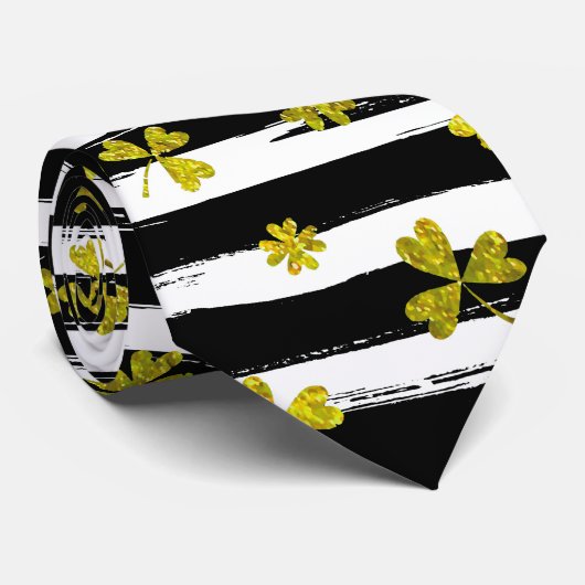 st patricks白黒クローバー ネクタイ (ロール)