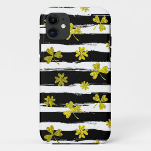 st patricks白黒クローバー iPhone 11 ケース