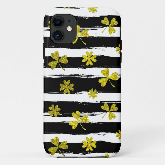 st patricks白黒クローバー Case-Mate iPhoneケース (裏面)