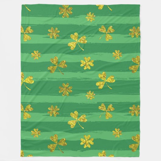 st patricks黄金のシャムロック毛布 フリースブランケット (正面)