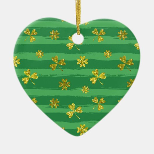st patricks黄金のシャムロック セラミックオーナメント (正面)