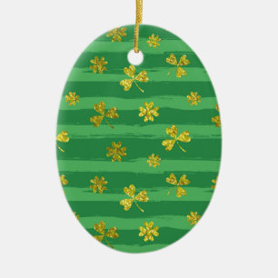 st patricks黄金のシャムロック セラミックオーナメント